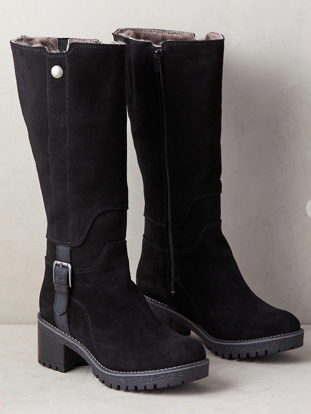Overland Major Shearling-Lined Waterproof Leather Tall Boots Black EU40